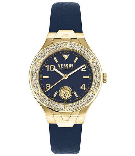 versus versace women's madison studded leather strap watch|versus Versace watches for women.